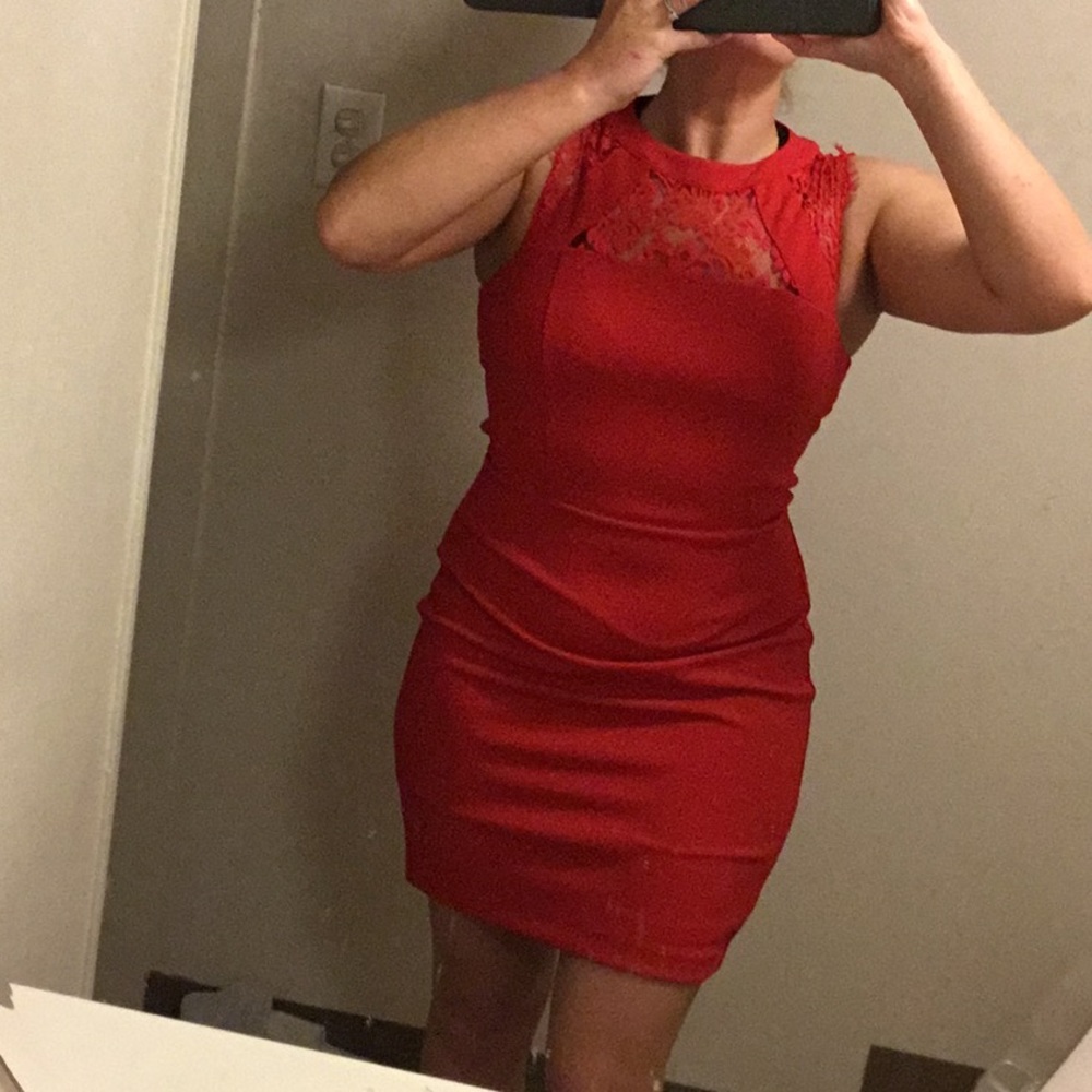 NWT! Express brand, red lace dress size 8